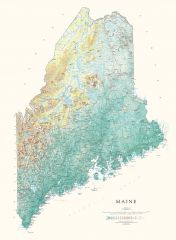 Maine Fine Art Print Map
