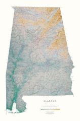 Alabama Lithograph Map