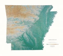 Arkansas Lithograph Map