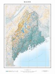Maine in Context Fine Art Print Map
