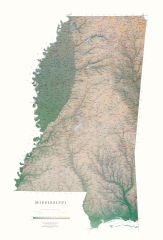 Mississippi Lithograph Map