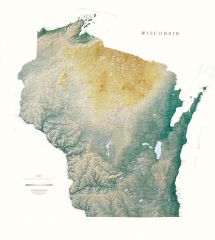 Wisconsin Lithograph Map