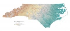 North Carolina Fine Art Print Map