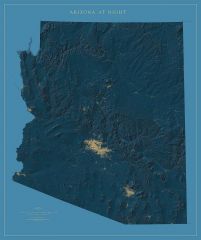 Arizona at Night Fine Art Print Map