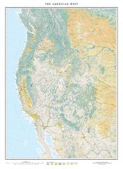 The American West Land Cover Fine Art Print Map