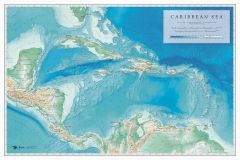Caribbean Sea - Elevation Fine Art Print Map
