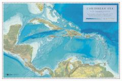 Caribbean Sea - Landcover Fine Art Print Map