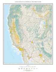 Land Cover of California & The Great Basin Fine Art Print Map