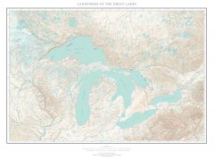 Landforms of the Great Lakes Fine Art Print Map