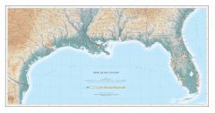 Gulf Coast Elevation Tints Fine Art Print Map