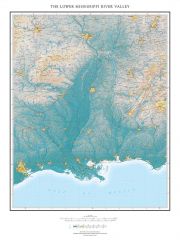 The Lower Mississippi River Valley Fine Art Print Map