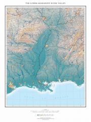 The Lower Mississippi River Valley Fine Art Print Map
