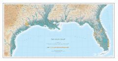 Gulf Coast Elevation Tints Fine Art Print Map