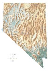Nevada Elevation Tints Fine Art Print Map