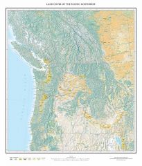 Land Cover of the Pacific Northwest Fine Art Print Map