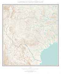 Landforms of the Southern Plains Fine Art Print Map