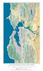 San Francisco Bay Area Land Cover (Dark Water) Fine Art Print Map