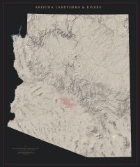 Arizona - Landforms and Rivers Fine Art Print Map