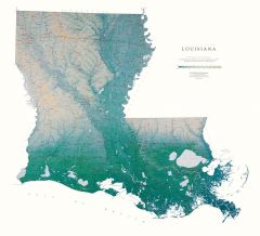 Louisiana Lithograph Map
