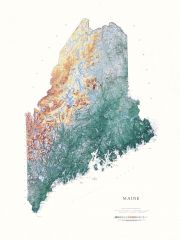 Maine Lithograph Map