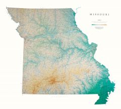 Missouri Lithograph Map