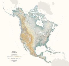 North America Fine Art Print Map