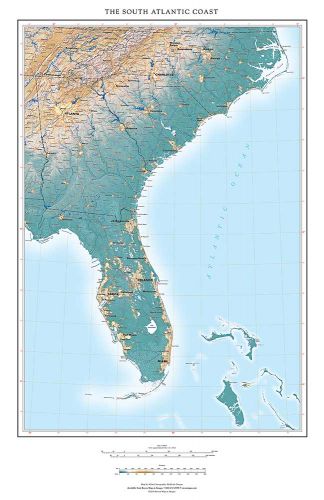Atlantic Coast On Map The South Atlantic Coast Map | Fine Art Print Map