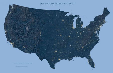 Usa Map At Night Nist