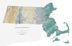 Massachusetts Fine Art Print Map