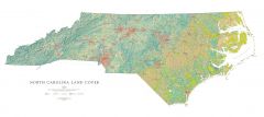 North Carolina  Land Cover Fine Art Print Map