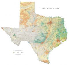 Texas - Land Cover Fine Art Print Map