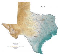 Texas - Elevation Tint Map