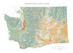 Washington  Land Cover Fine Art Print Map